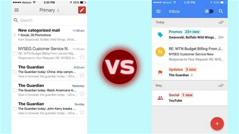 email gmail google inbox vs gmail