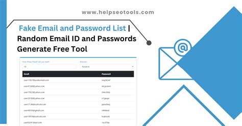 email id and password generator