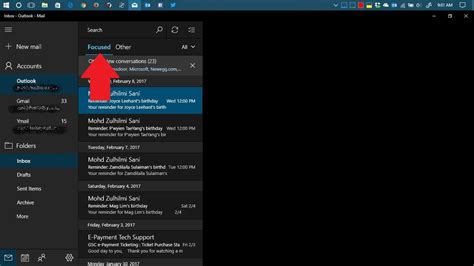 email inbox messages windows 10