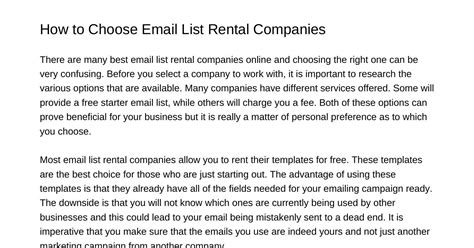 email list rental companies