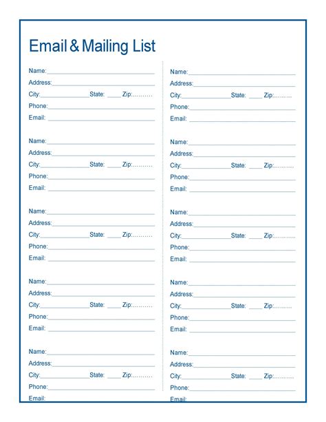 email mailing list example