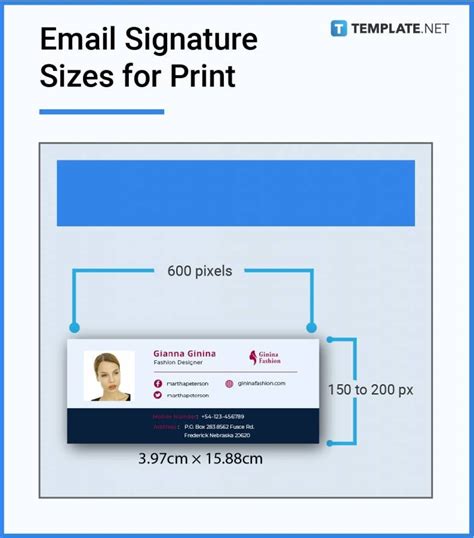 email signature design size in pixels