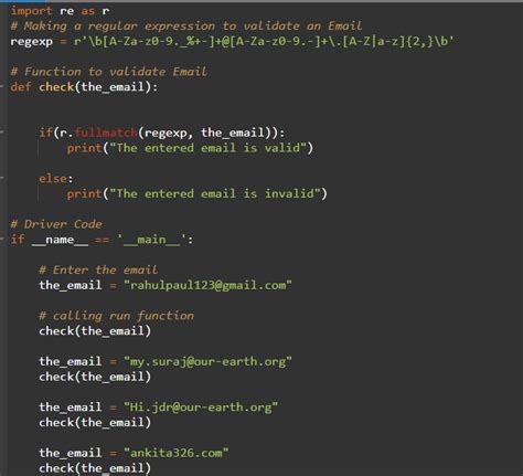 email validation code in python