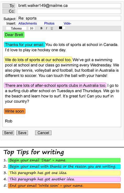 email writing examples for students with answers pdf