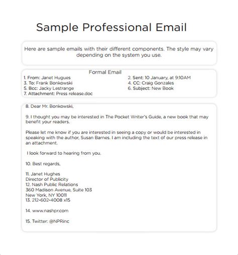 email writing examples pdf