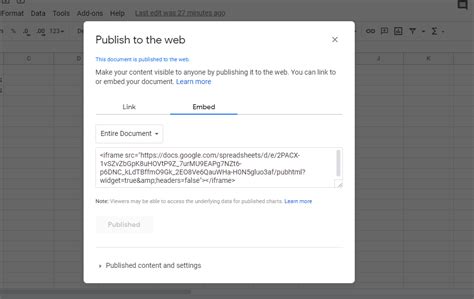 embed code google sheets