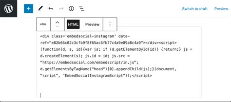 embed javascript code instagram