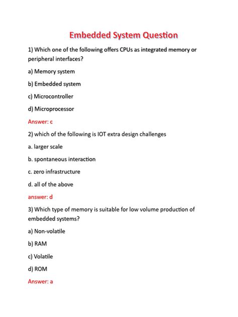 Embedded Software Questions