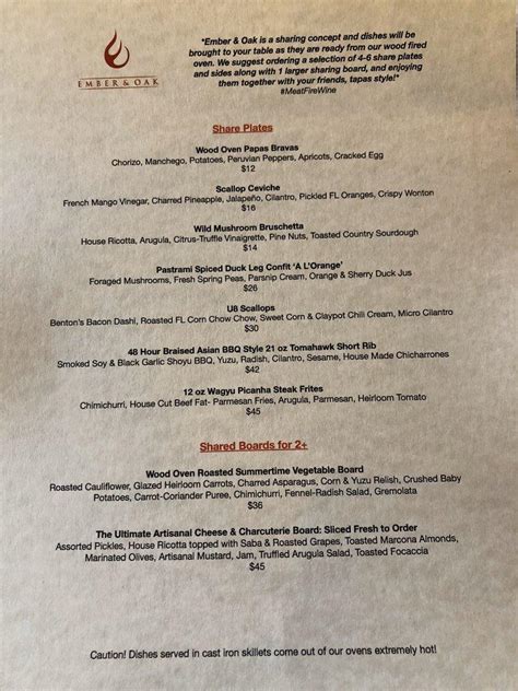 ember and oak menu