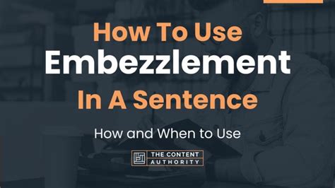 embezzlement in a sentence