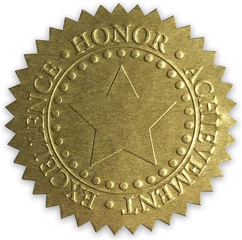 Embossed Certificate Stickers