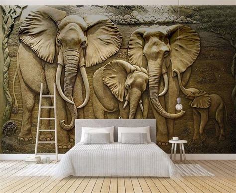 Embossed Elephant Wallpaper