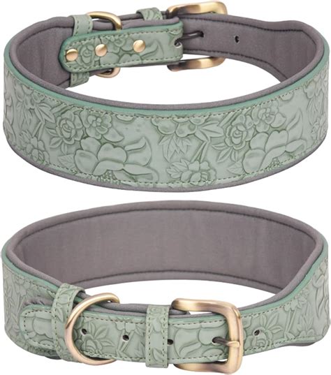 Embossed Leather Dog Collars