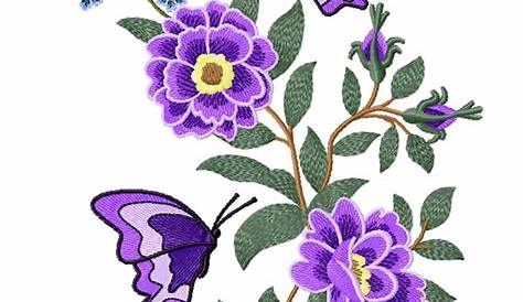 Embroidery Designs Flowers And Butterflies Butterfly Machine At designs Com Machine Pattern
