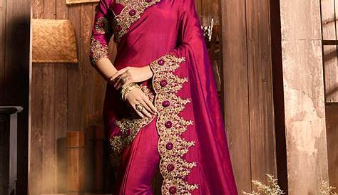 Embroidery Designs Images For Sarees Buy Pink Embroidered Saree, Embroidered, Sari Online
