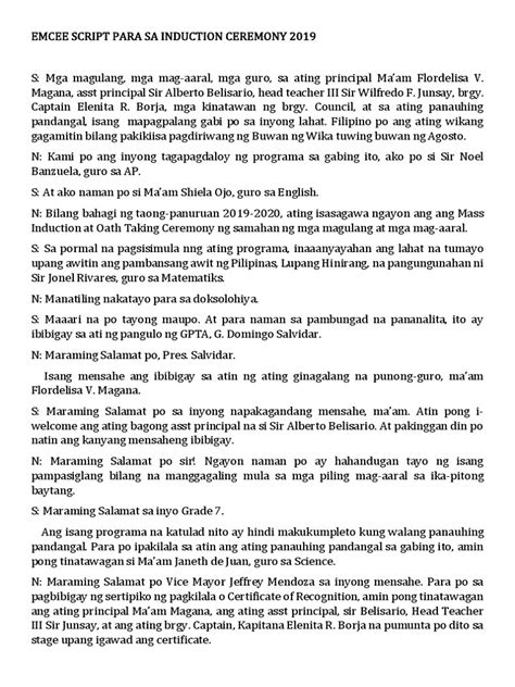 emcee script for induction program tagalog
