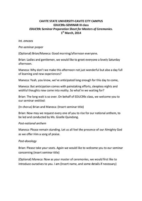 emcee script for presentation of participants