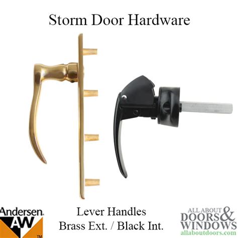emco storm door with brass handle