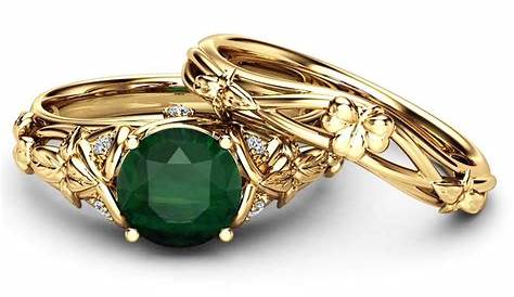 14K Black Gold Emerald Celtic Engagement Ring | Celtic engagement rings