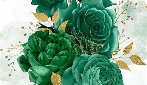 Elegant Emerald Green Floral Gold Frame Wedding Invitation | Zazzle