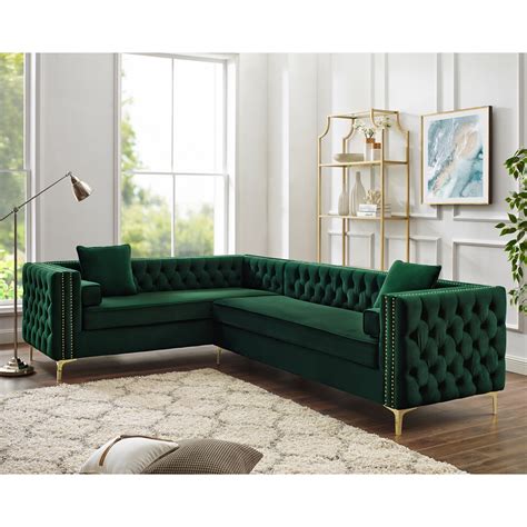 The Best Emerald Green Velvet Sectional Couch With Low Budget