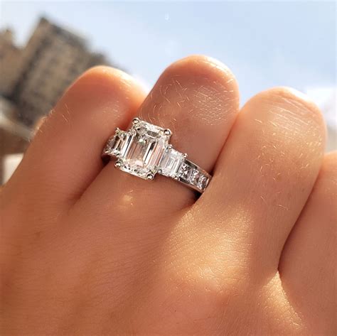 Emerald Cut Princess Cut Engagement Rings