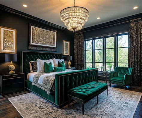 emerald green and silver bedroom ideas