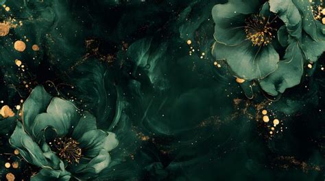 Emerald Green Floral Background