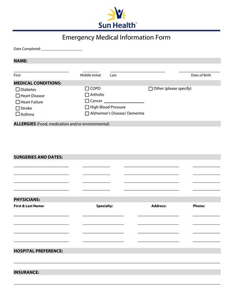 FREE 12+ Emergency Information Forms in PDF Ms Word Excel