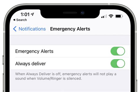 emergency alert system apple