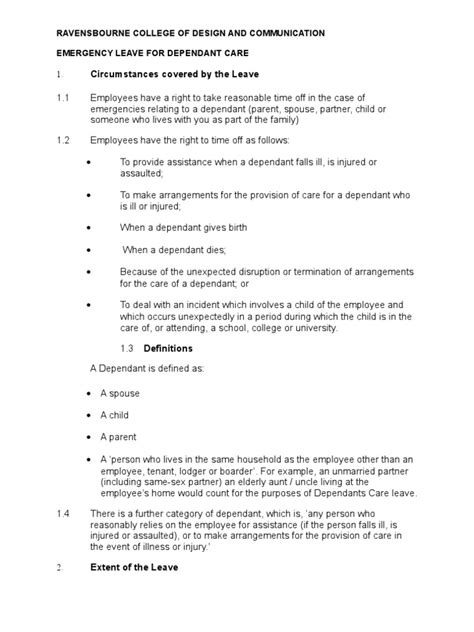 emergency dependant leave