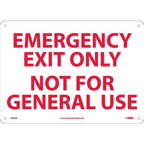 Emergency Exit Only Not For General Use