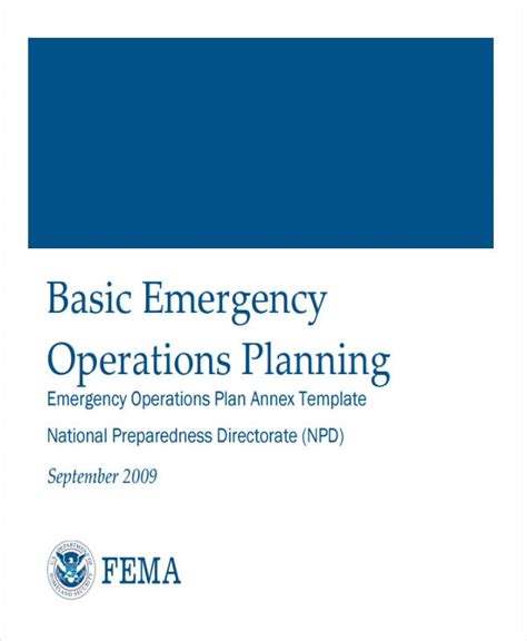 emergency operations planning template