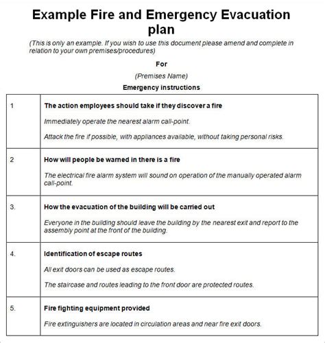 emergency procedures policy sample