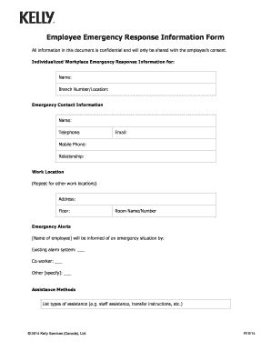 Emergency Response Information Form