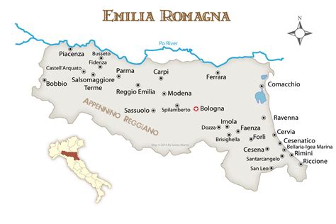 Map of EmiliaRomagna (State / Section in Italy) WeltAtlas.de