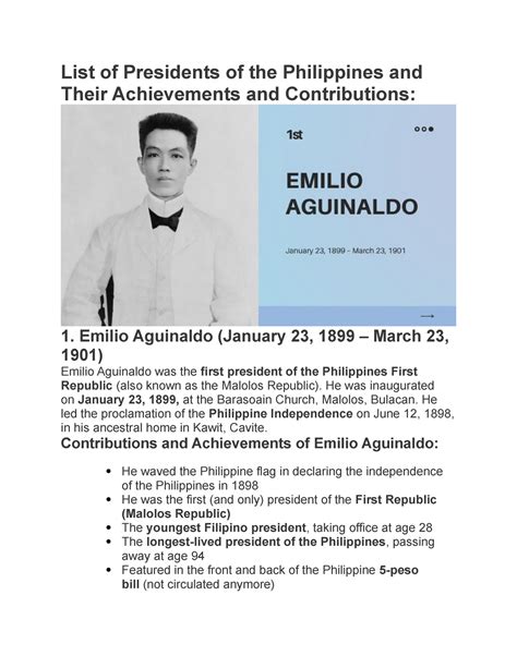 emilio aguinaldo contributions tagalog
