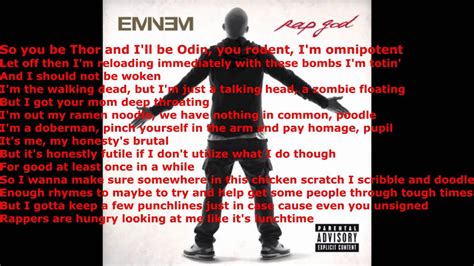 eminem songs rap god lyrics