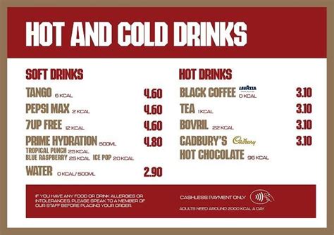 emirates stadium food and drink prices