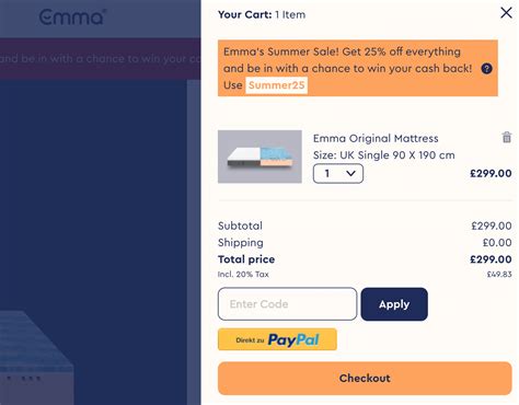 Emma Mattress Discount Code Not Working