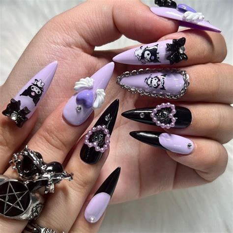 emo acrylic nail designs
