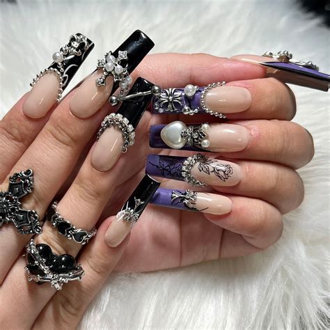 Emo Nails With Gems