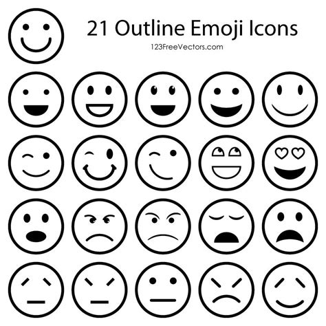 emoji copy black and white