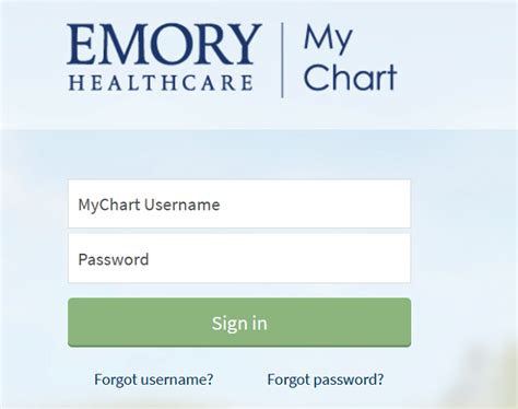 emory mychart login reset password