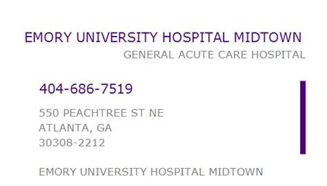 emory university hospital midtown npi number