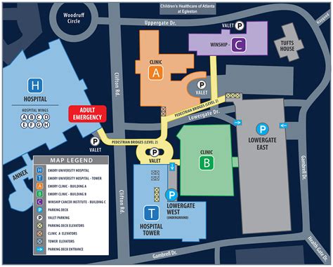 emory university hospital parking map