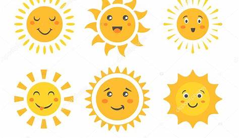 Cartoon sun smiling face vectors 07 Emoticons animados, Smiley emoji
