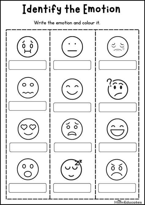 5 Emotion Worksheets