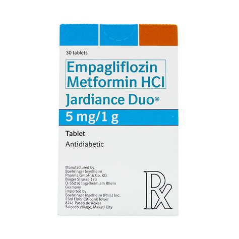 empagliflozin 5mg / metformin 1g