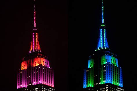 empire state building colored lights